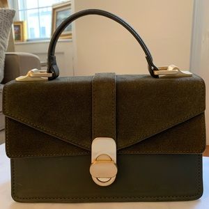 Zara army green shoulder bag